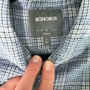 Bonobos Slim Fit Blue Plaid Long Sleeve Button Down Shirt Men’s Large